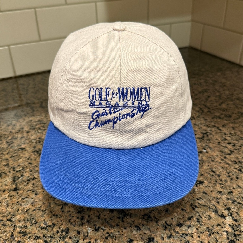Golf for Women Magazine TEXACE Vintage Hat Men Adjustable Beige Blue Cotton